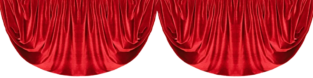 red satin stage curtain